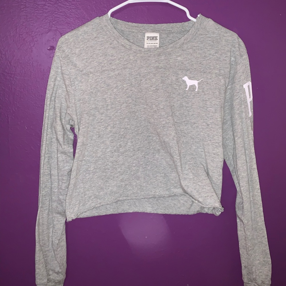 PINK Long Sleeve Crop Top